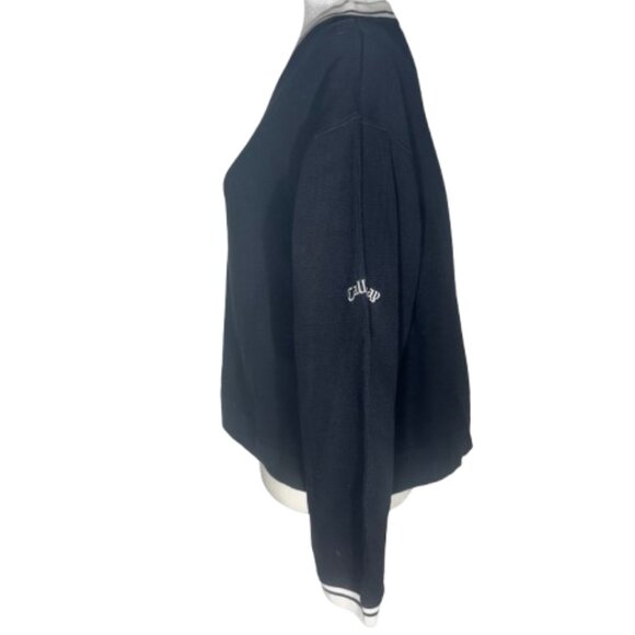 Calloway Golf Apparel Black V-Neck Pullover 100% Cotton Sweatshirt Sz Large - Picture 3 of 5